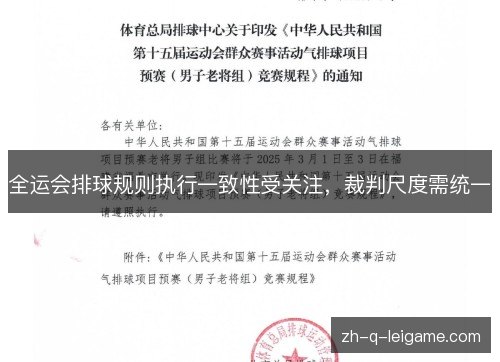 全运会排球规则执行一致性受关注,裁判尺度需统一 全运会排球规则执行一致性受关注,裁判尺度需统一
